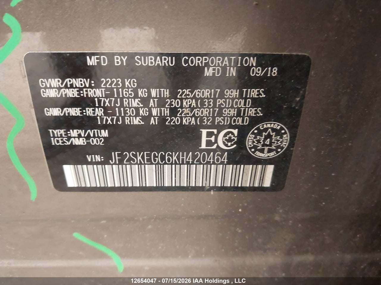 2019 SUBARU FORESTER 2.5I CONVENIENCE/2.5I TOURING thumbnail 10