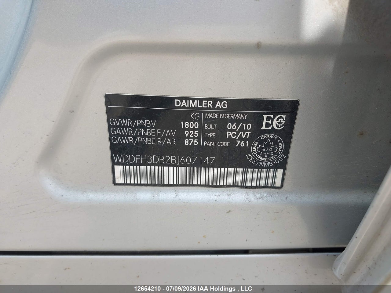 2011 MERCEDES BENZ B200 thumbnail 10