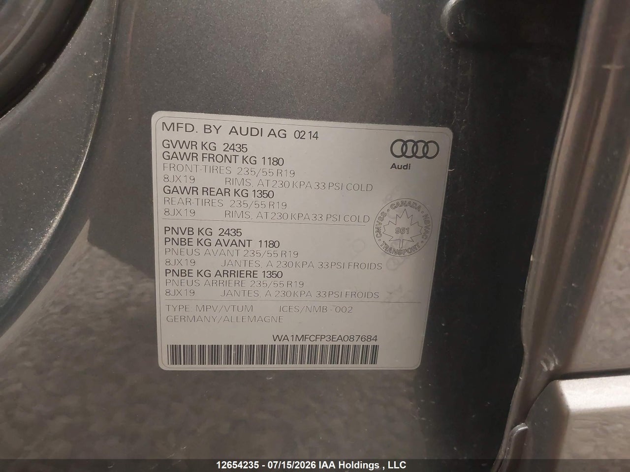 2014 AUDI Q5 2.0 PROGRESSIV thumbnail 10