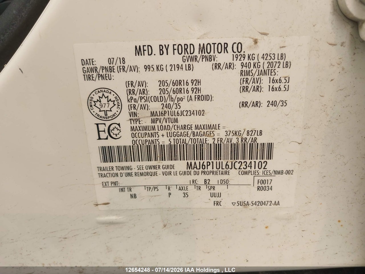2018 FORD ECOSPORT SE thumbnail 10