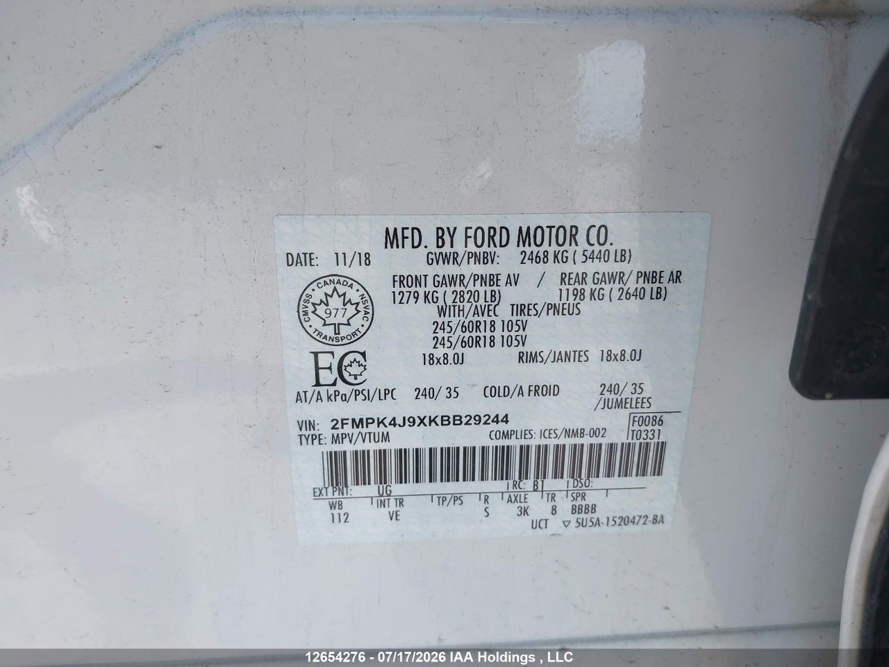 2019 FORD EDGE SEL thumbnail 10