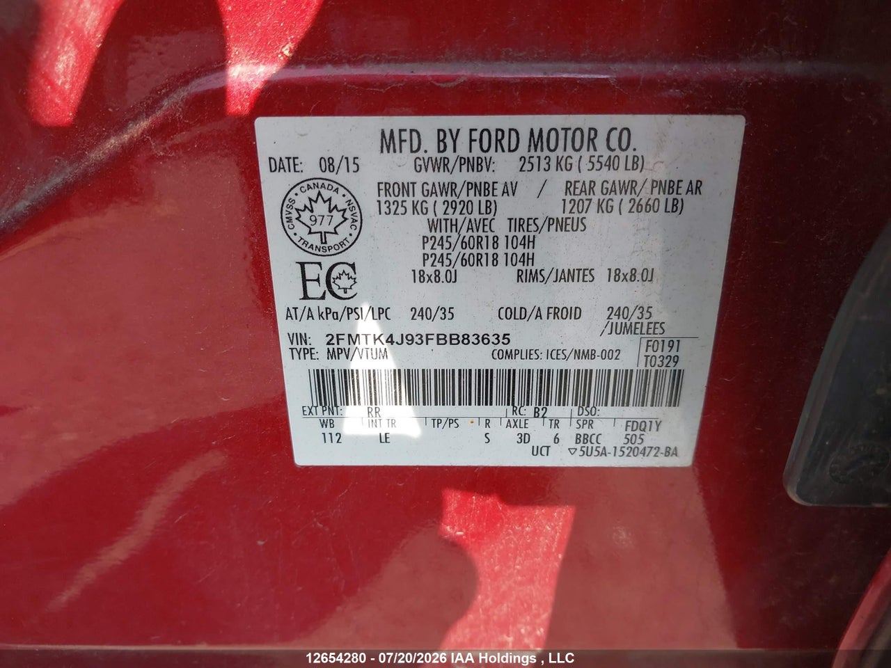 2015 FORD EDGE SEL thumbnail 10