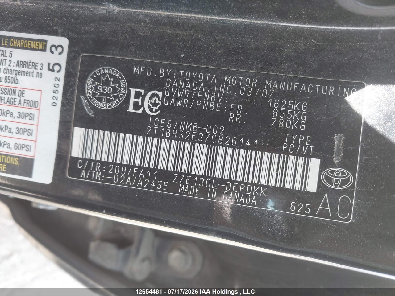 2007 TOYOTA COROLLA CE/LE/S thumbnail 10