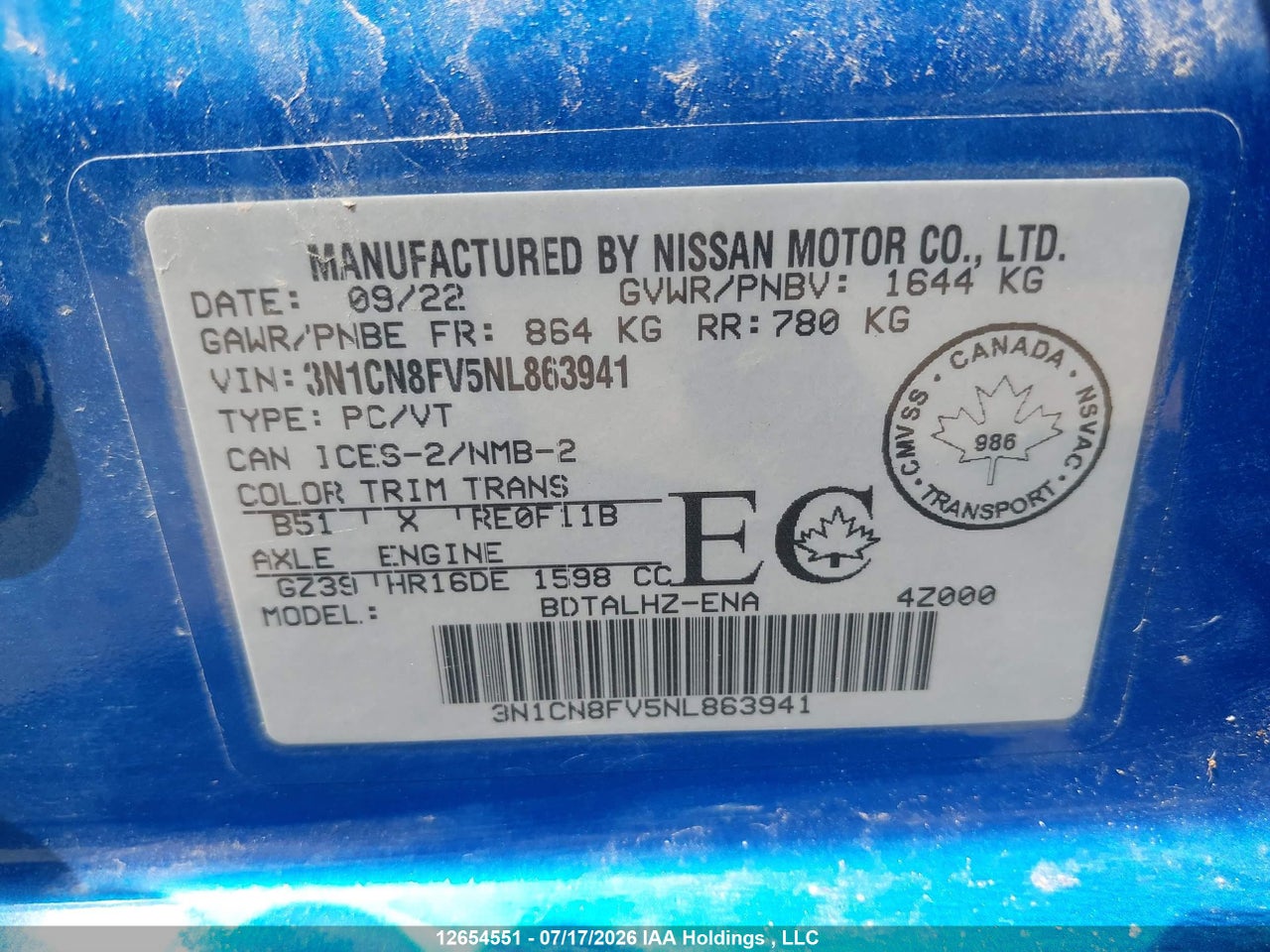 2022 NISSAN VERSA SR thumbnail 10