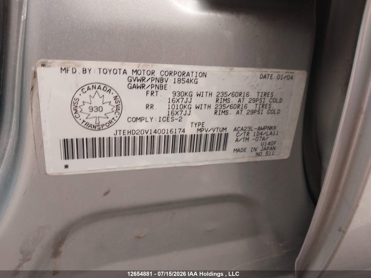 2004 TOYOTA RAV4 thumbnail 10