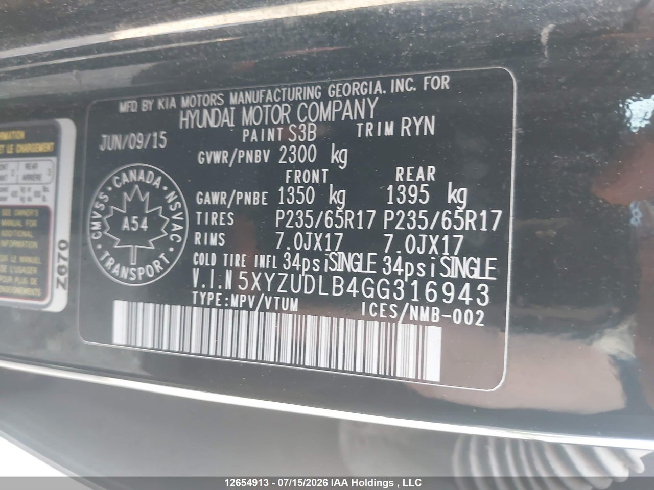 2016 HYUNDAI SANTA FE SPORT 2.4 PREMIUM thumbnail 10