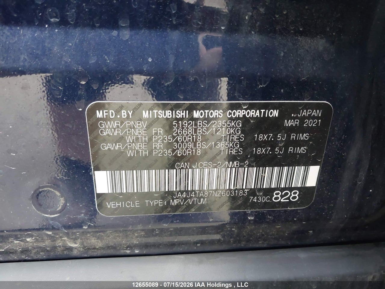 2022 MITSUBISHI OUTLANDER ES thumbnail 10