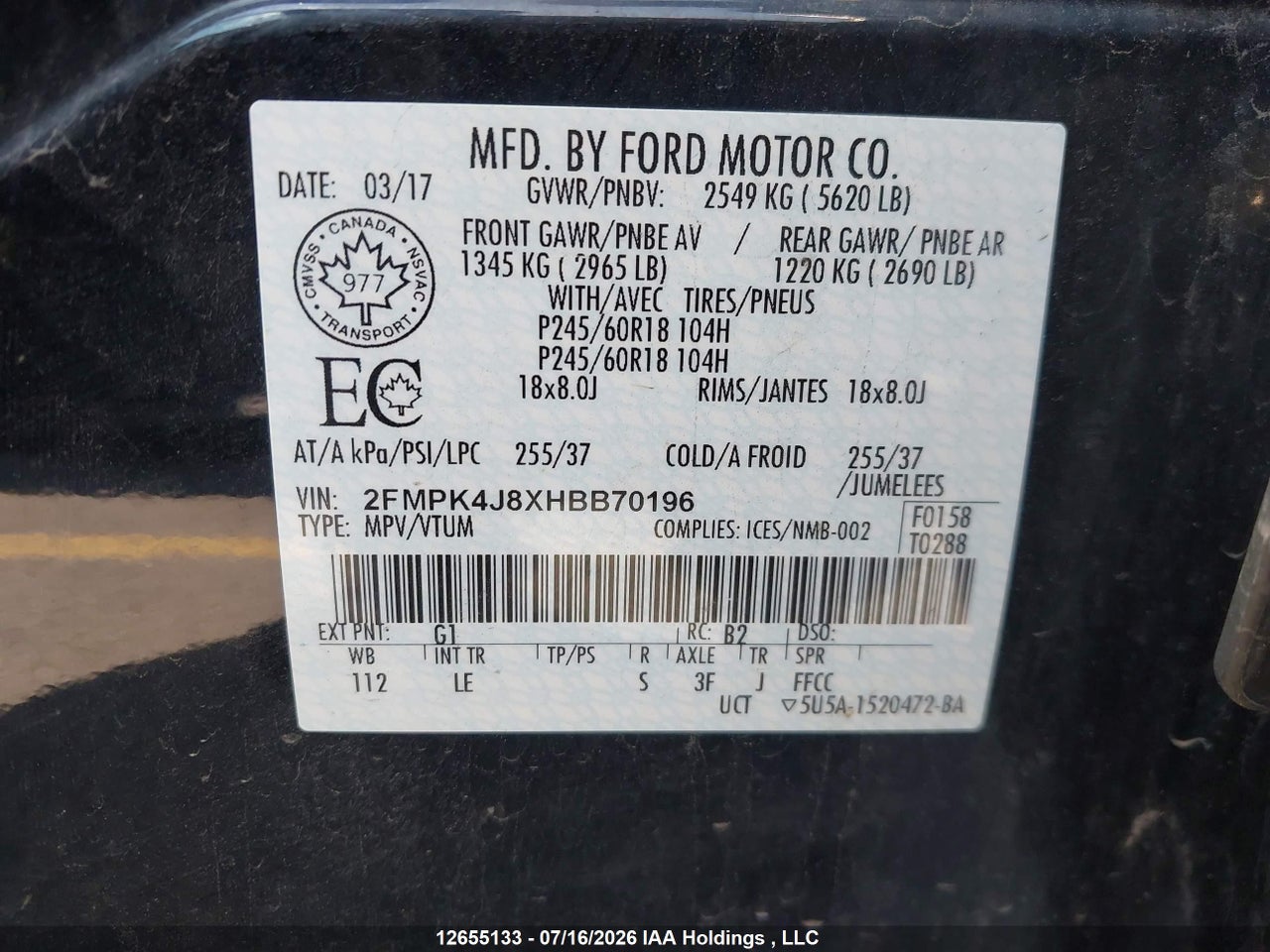 2017 FORD EDGE SEL thumbnail 10
