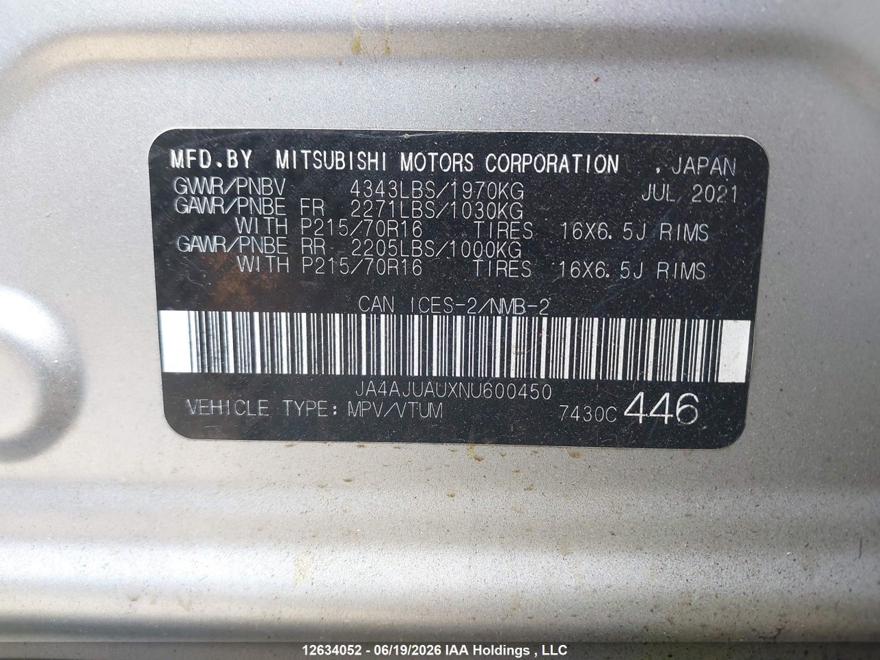 2022 MITSUBISHI RVR ES thumbnail 10