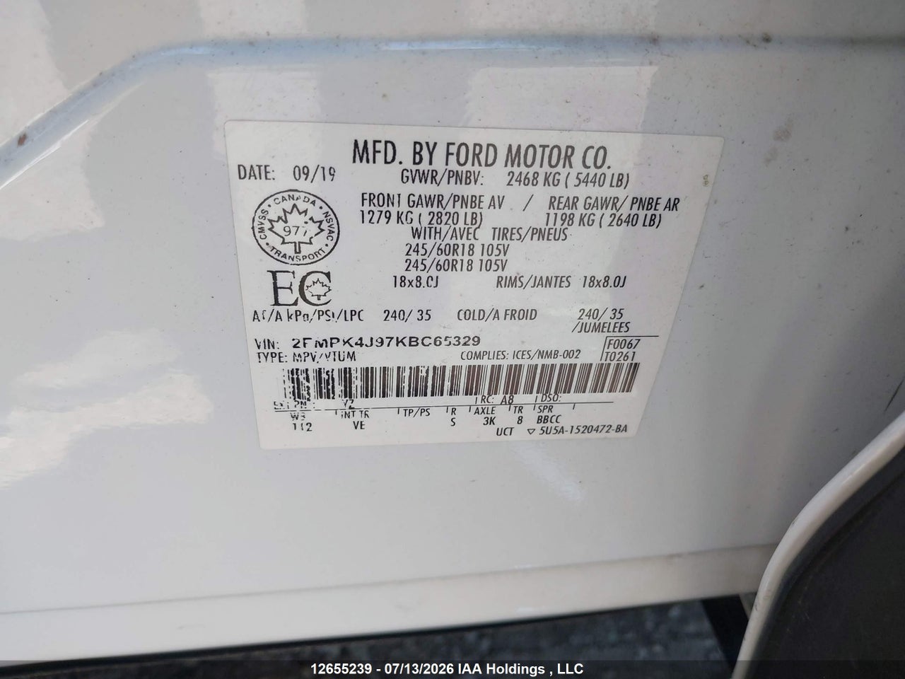 2019 FORD EDGE SEL thumbnail 10