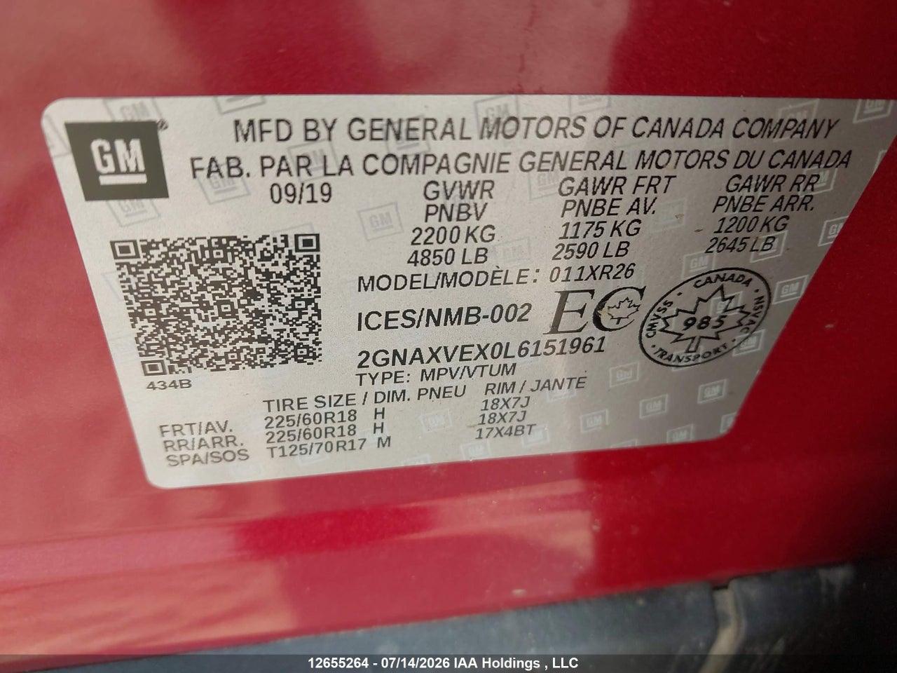 2020 CHEVROLET EQUINOX LT thumbnail 10