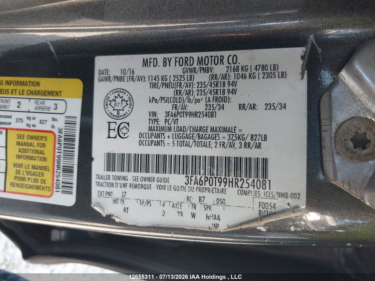 2017 FORD FUSION SE thumbnail 10