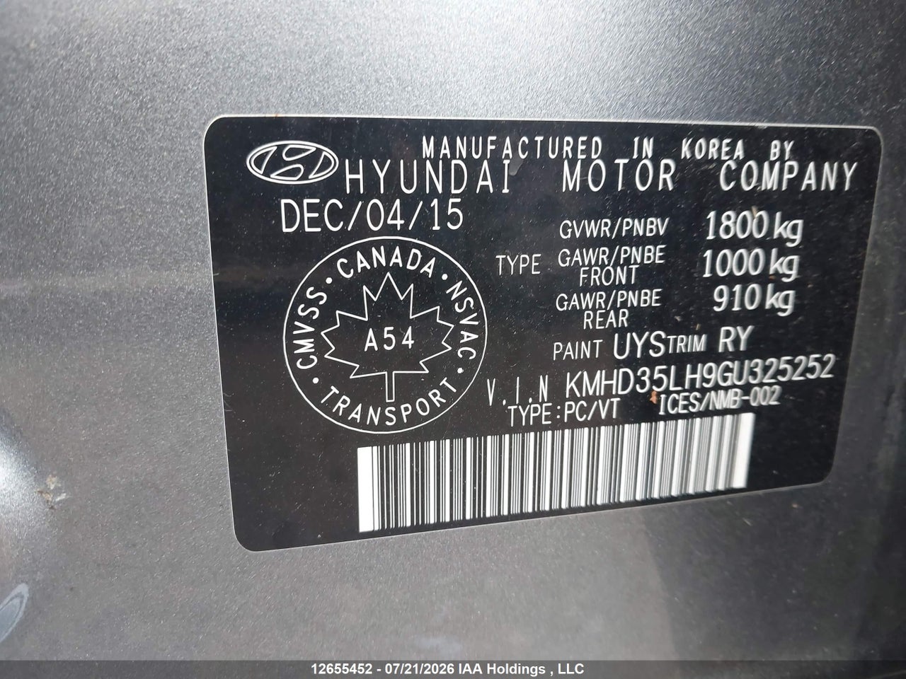 2016 HYUNDAI ELANTRA GT thumbnail 10