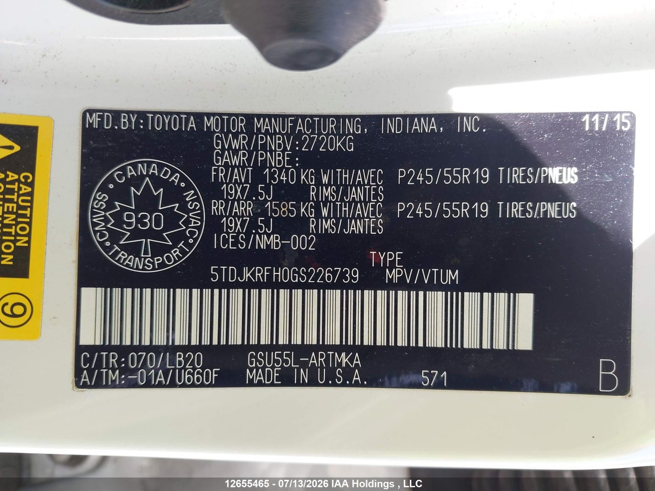 2016 TOYOTA highlander xle thumbnail 10
