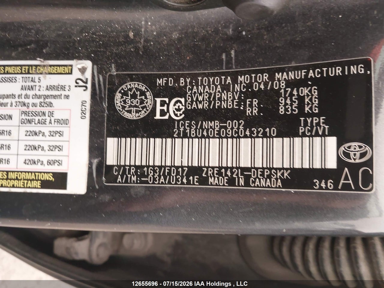 2009 TOYOTA COROLLA S thumbnail 10