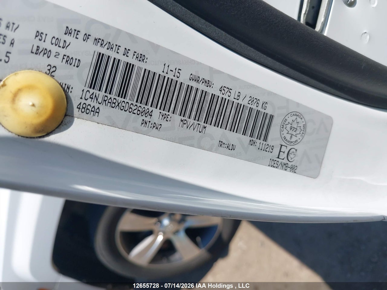 2016 JEEP PATRIOT SPORT/NORTH thumbnail 10