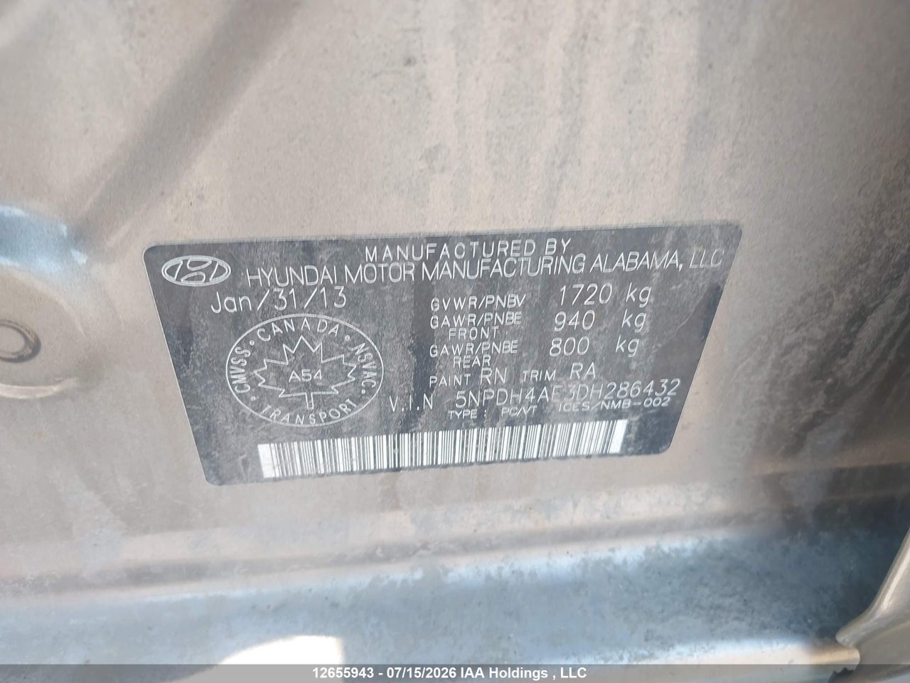 2013 HYUNDAI ELANTRA GLS/LIMITED thumbnail 10
