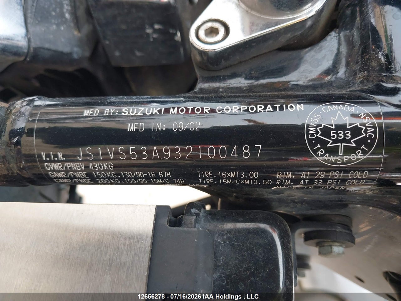 2003 SUZUKI VZ800 thumbnail 11