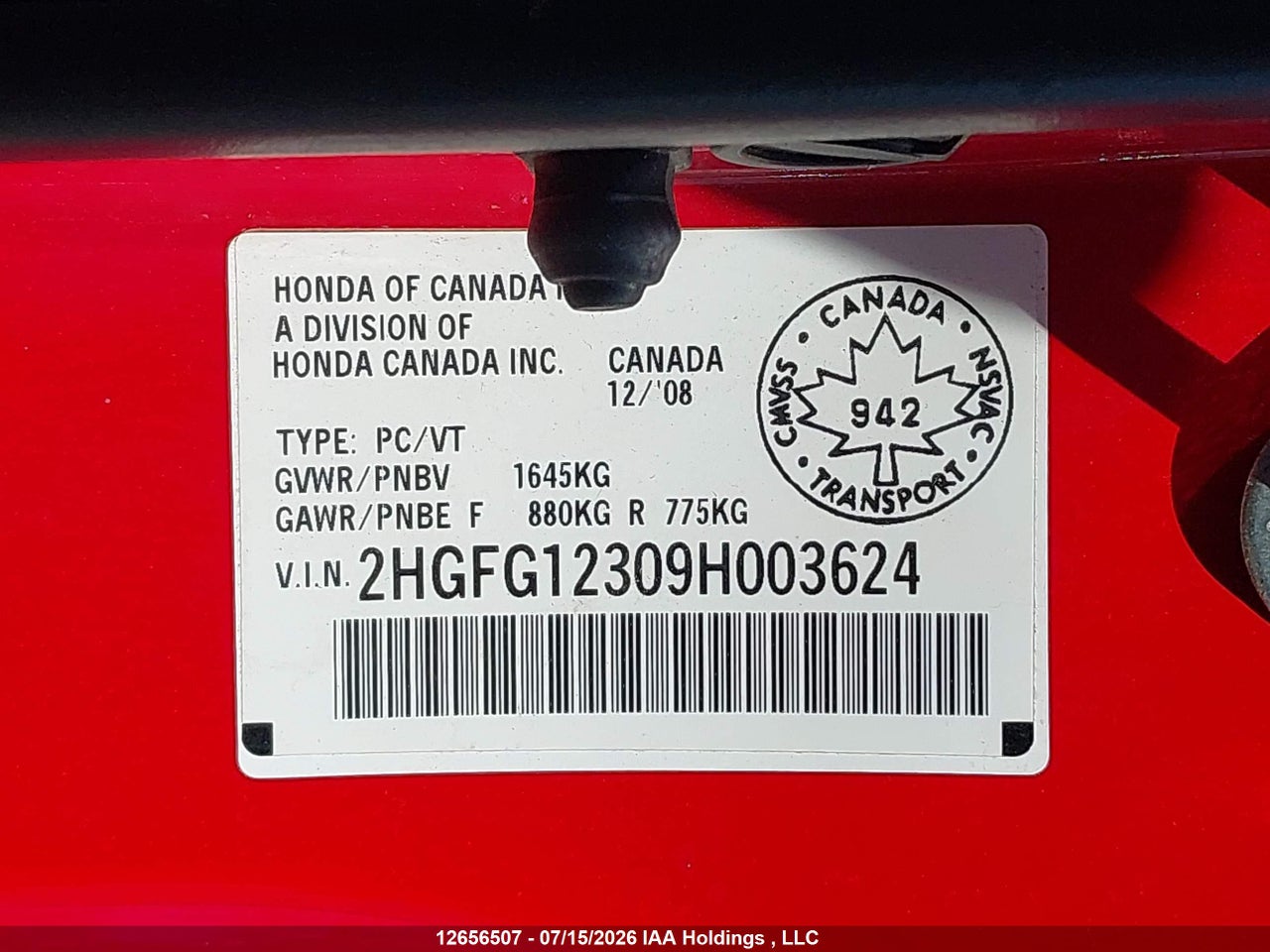 2009 HONDA CIVIC CPE thumbnail 10