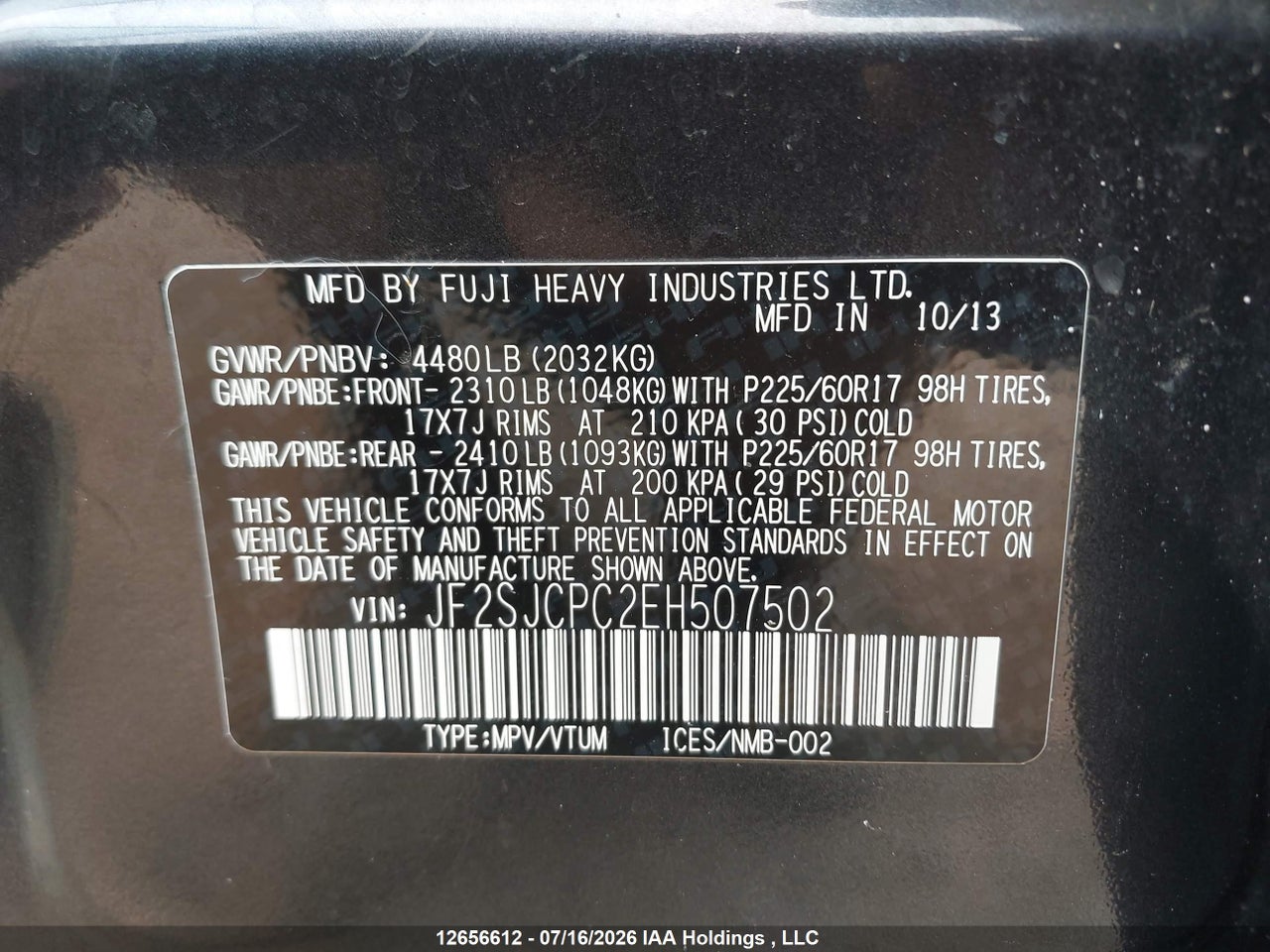 2014 SUBARU FORESTER 2.5I TOURING PACKAGE thumbnail 10