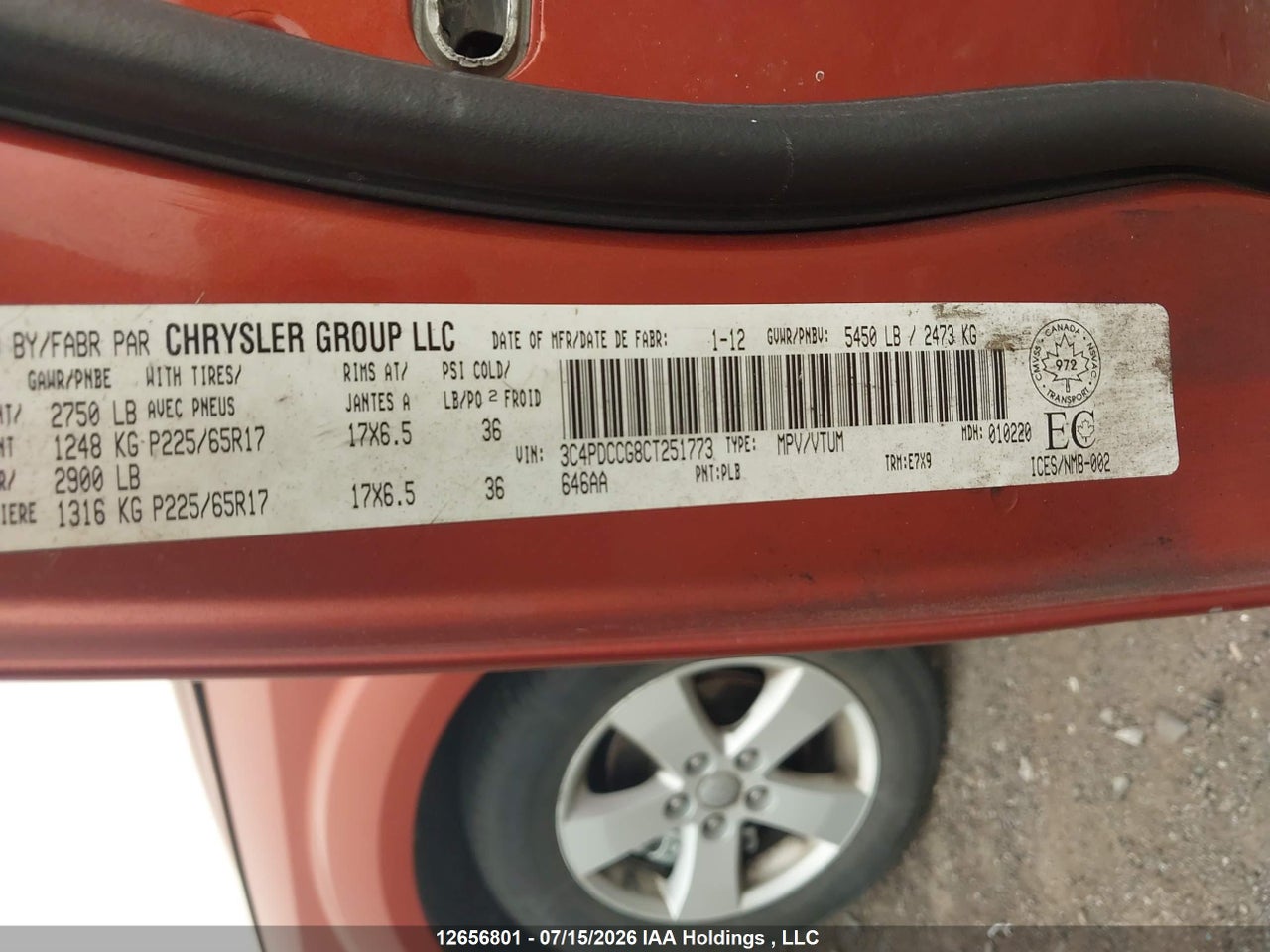 2012 DODGE JOURNEY SXT thumbnail 10
