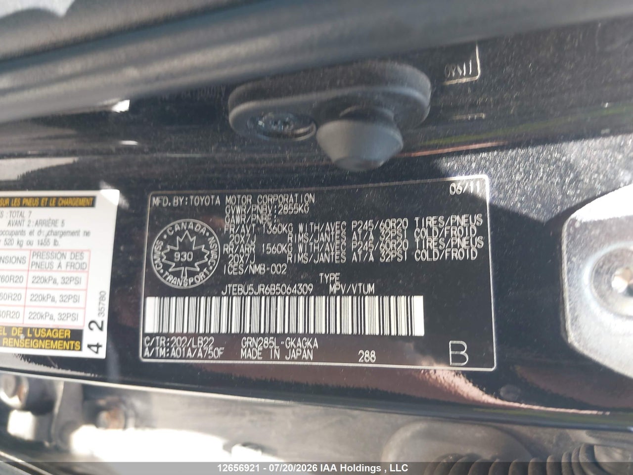 2011 TOYOTA 4RUNNER SR5/LIMITED/TRAIL thumbnail 10