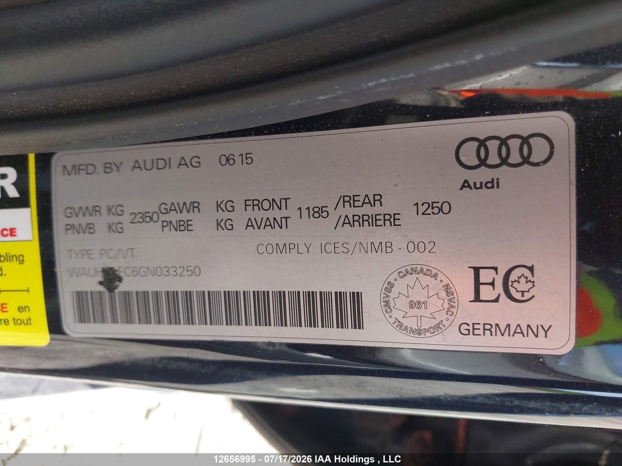 2016 AUDI A6 2.0T TECHNIK thumbnail 10
