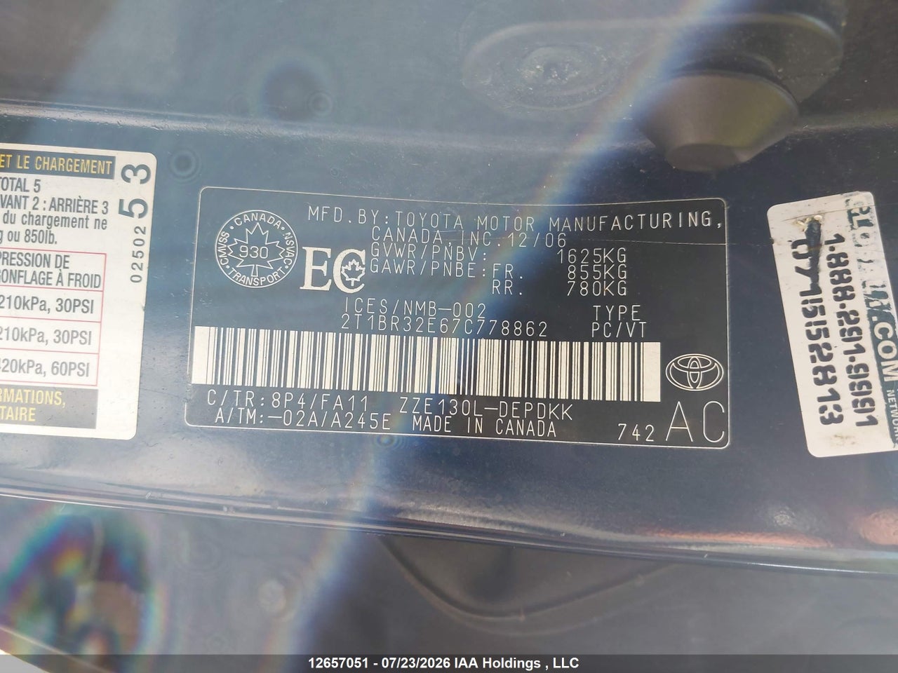 2007 TOYOTA COROLLA CE/LE/S thumbnail 10