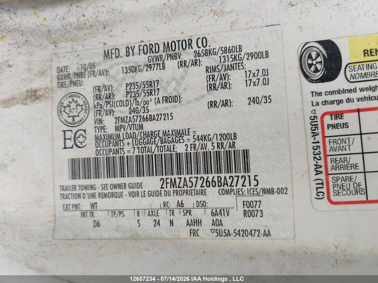 2006 FORD FREESTAR SPORT thumbnail 10