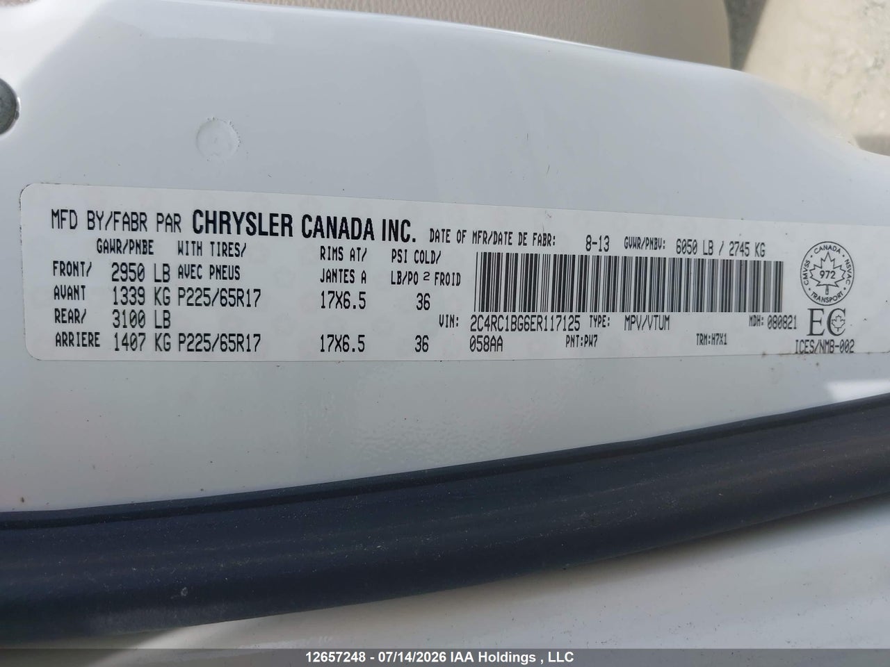 2014 CHRYSLER TOWN & COUNTRY TOURING thumbnail 10