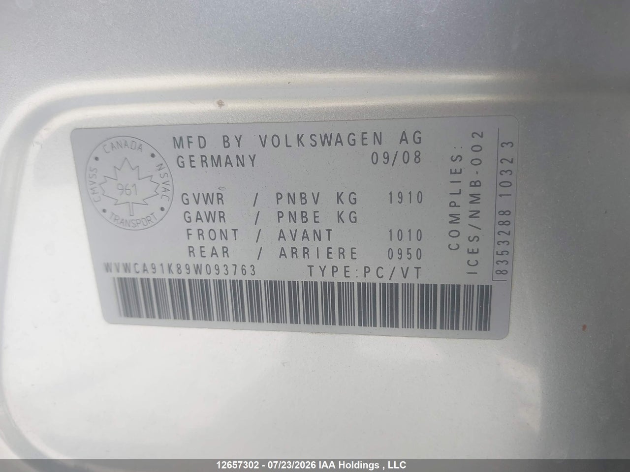 2009 VOLKSWAGEN RABBIT 5-DOOR COMFORTLINE/5-DOOR TRENDLINE thumbnail 10