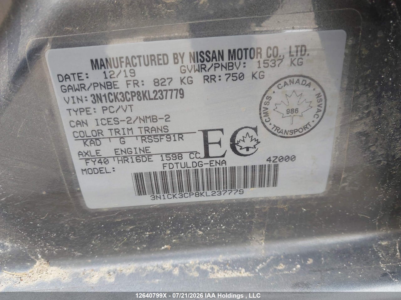 2019 NISSAN MICRA S/SR/SV thumbnail 10