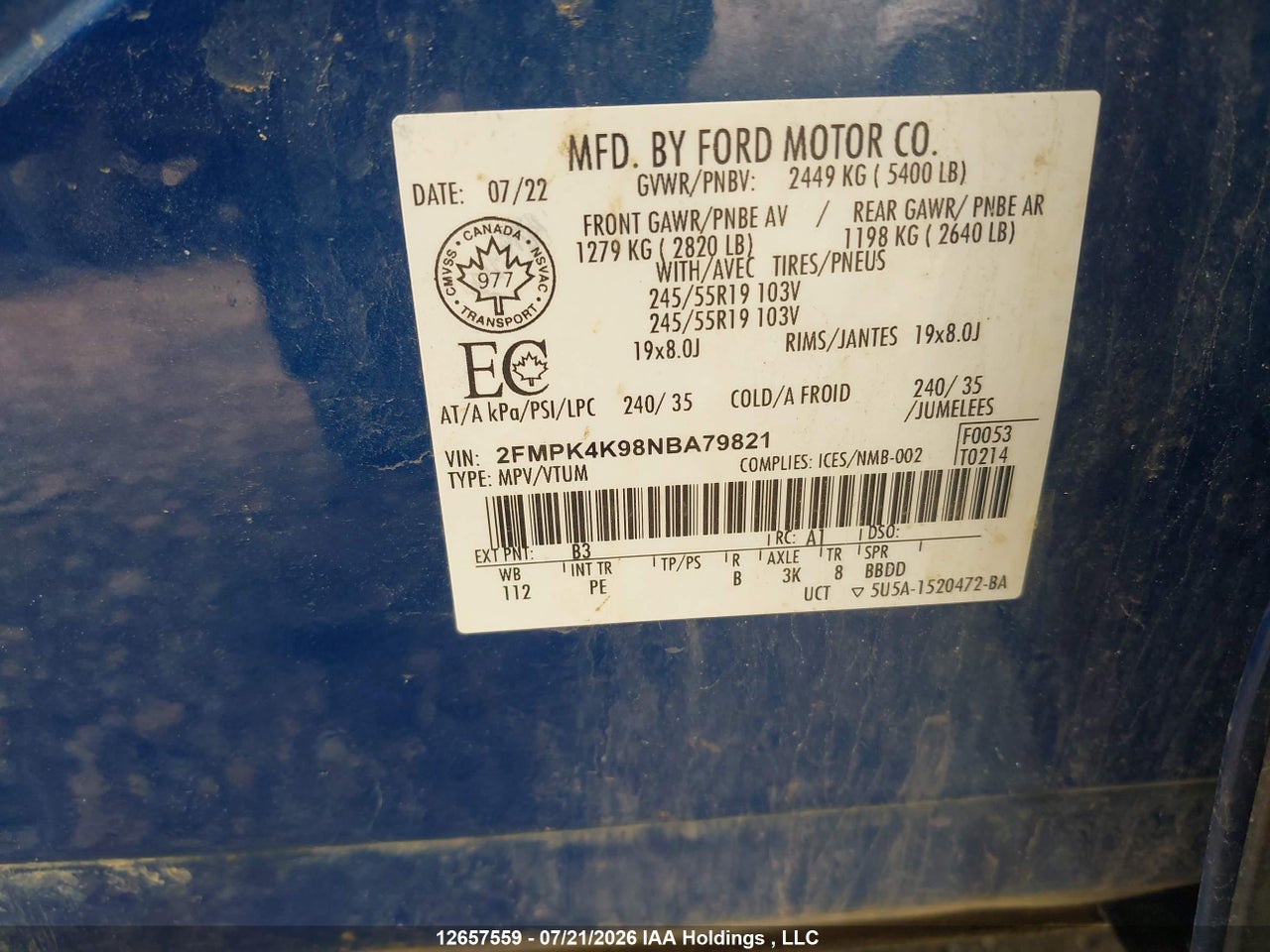 2022 FORD EDGE TITANIUM thumbnail 10