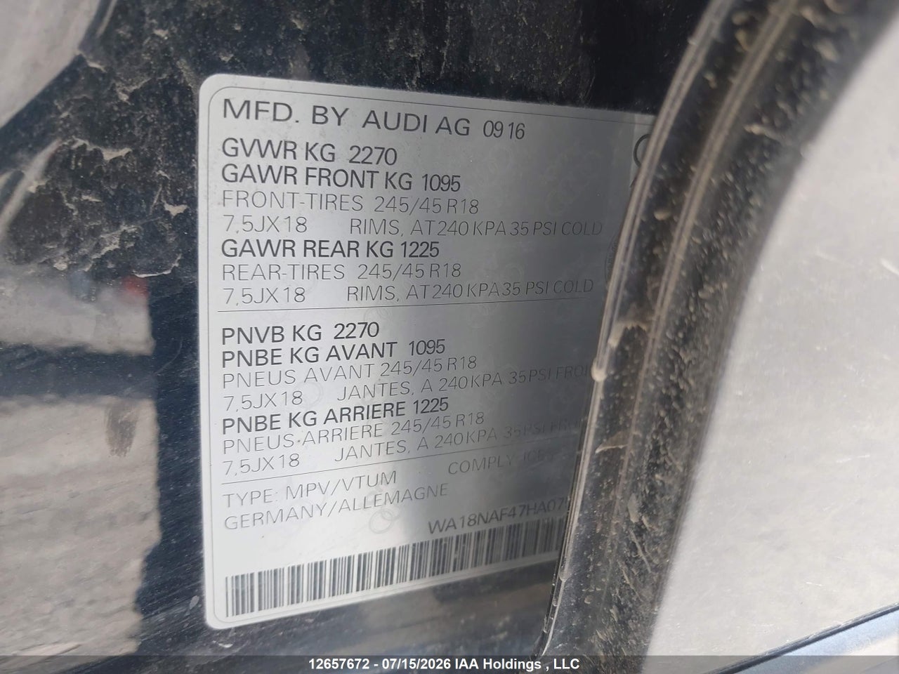 2017 AUDI A4 ALLROAD 2.0T PROGRESSIV thumbnail 10
