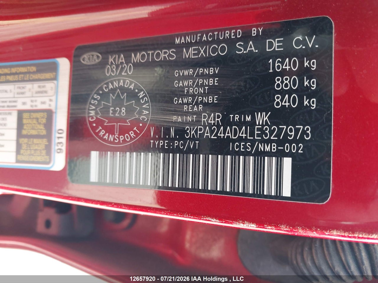 2020 KIA RIO EX/LX+ thumbnail 10