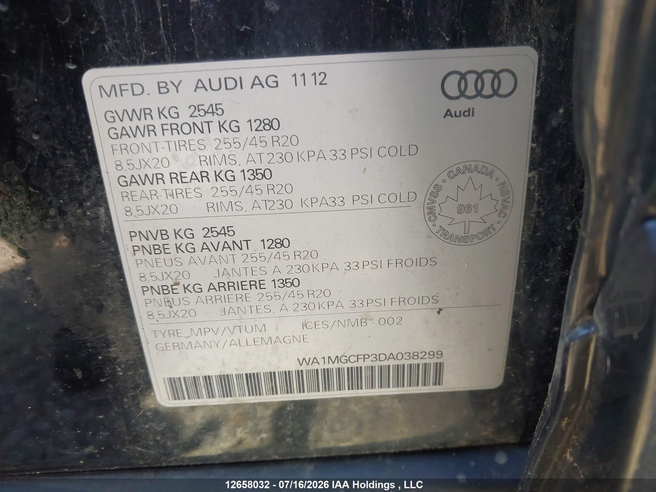 2013 AUDI Q5 PREMIUM thumbnail 10