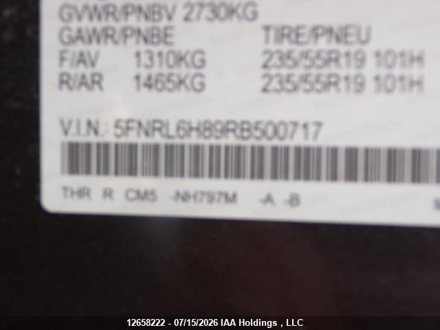 2024 HONDA ODYSSEY TOURING thumbnail 12