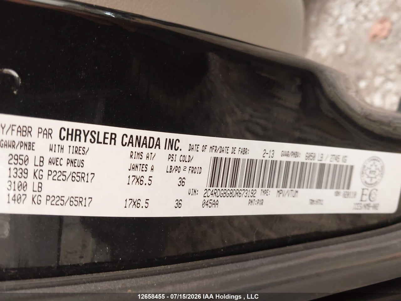 2013 DODGE GRAND CARAVAN thumbnail 10