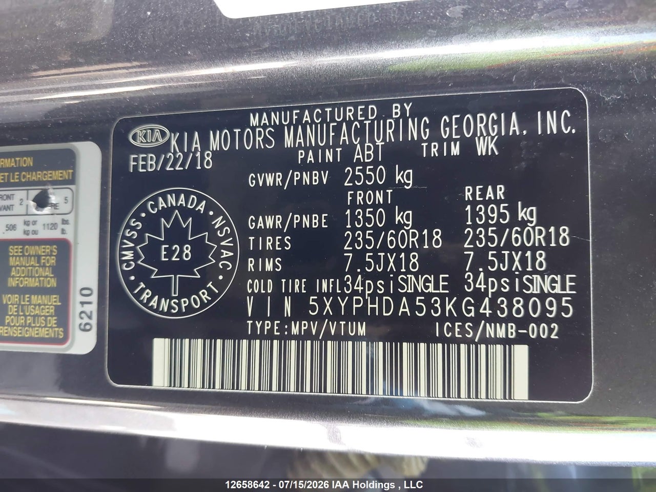 2019 KIA SORENTO 3.3L EX/3.3L EX+ thumbnail 10