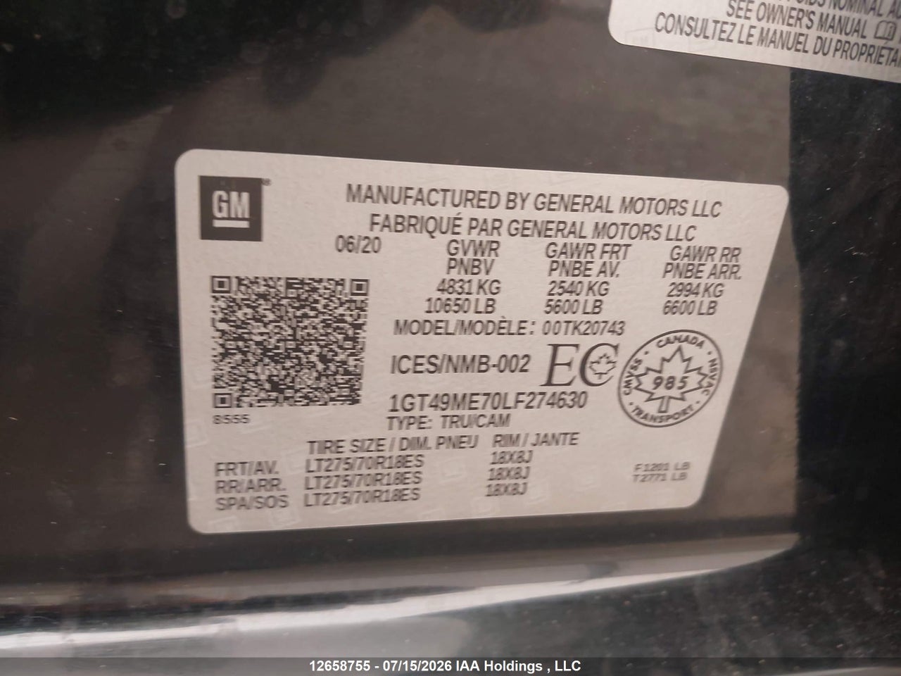 2020 GMC SIERRA K2500 SLE thumbnail 10