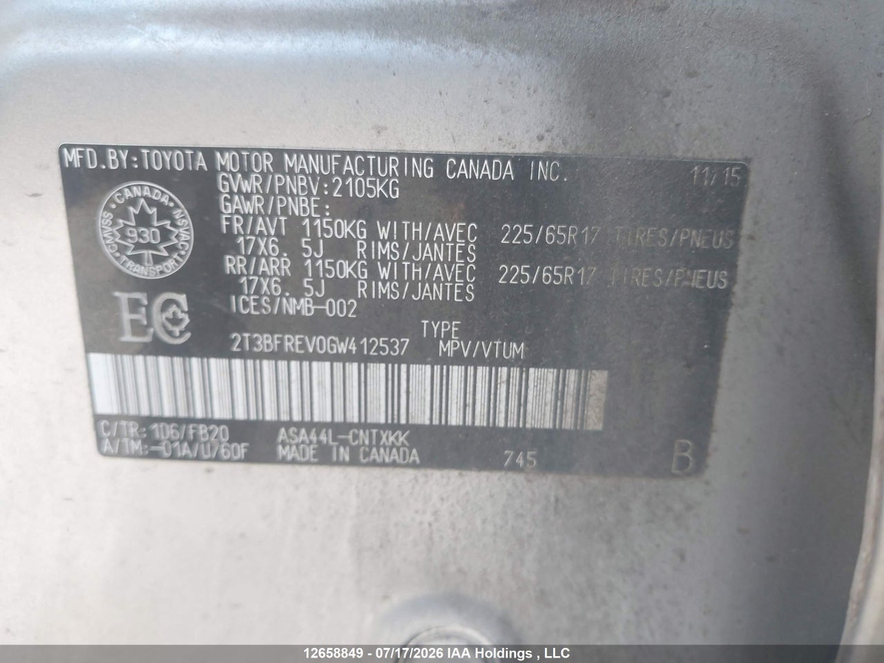 2016 TOYOTA RAV4 LE thumbnail 10