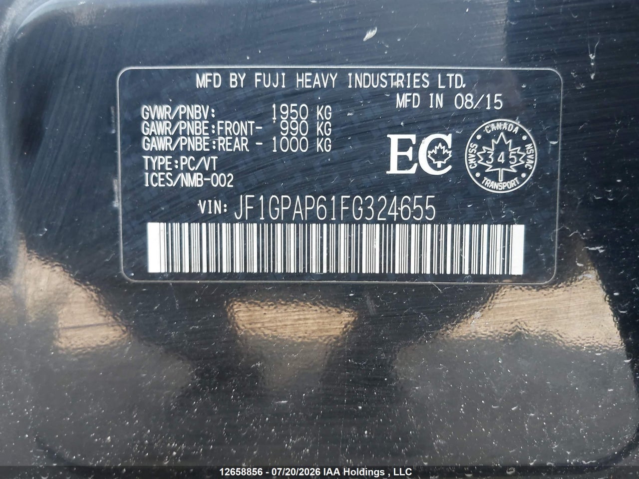 2015 SUBARU IMPREZA 2.0I TOURING PACKAGE thumbnail 10