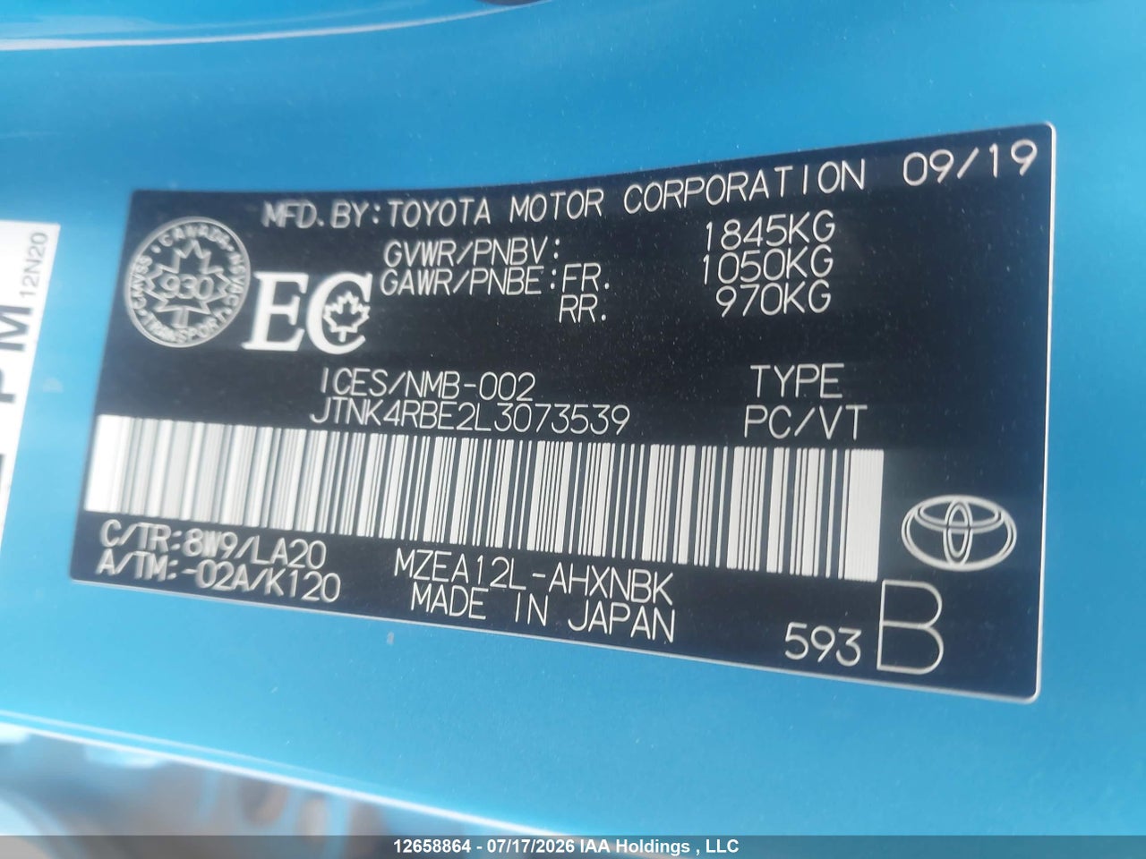 2020 TOYOTA COROLLA SE/XSE thumbnail 10
