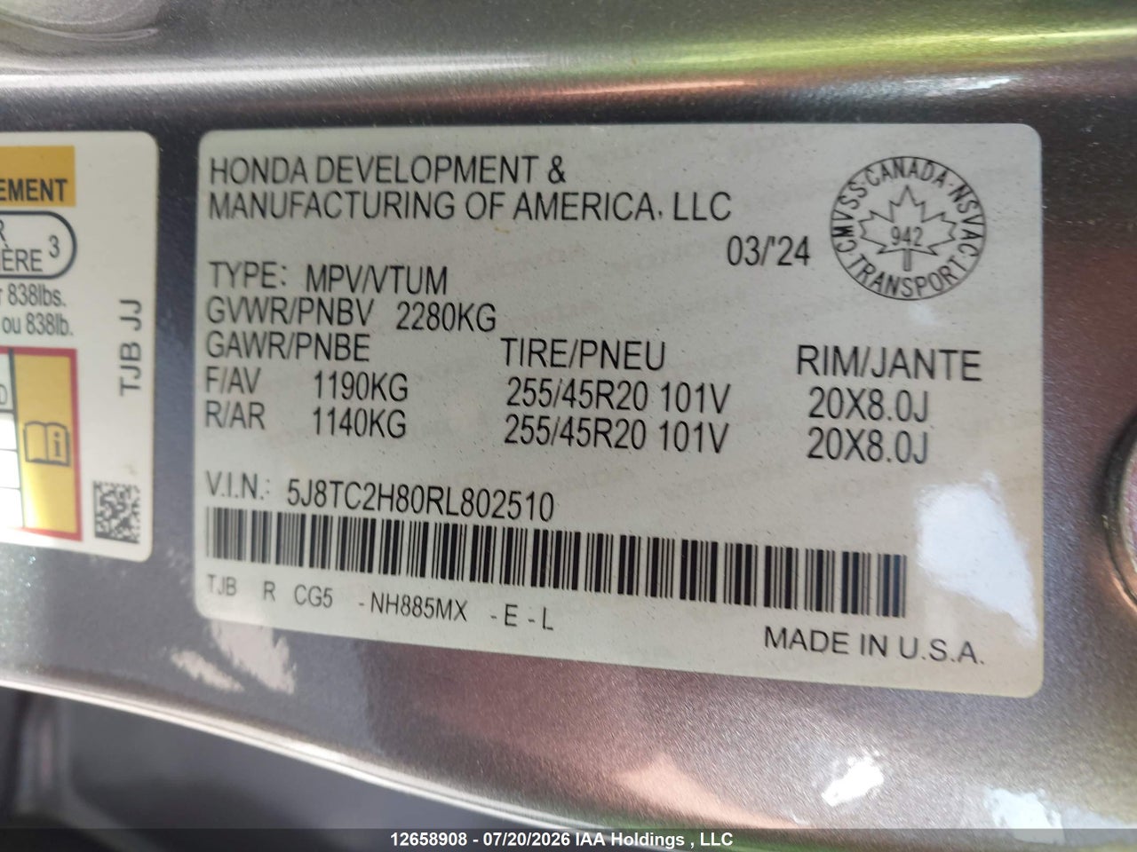 2024 ACURA RDX PLATINUM ELITE A-SPEC thumbnail 10