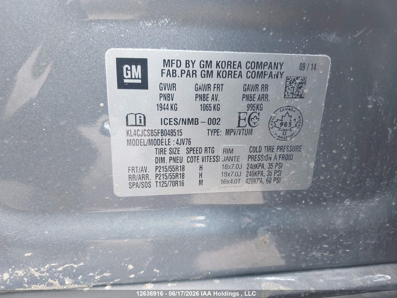 2015 BUICK ENCORE thumbnail 10
