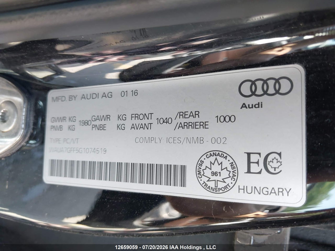 2016 AUDI A3 1.8T KOMFORT thumbnail 10