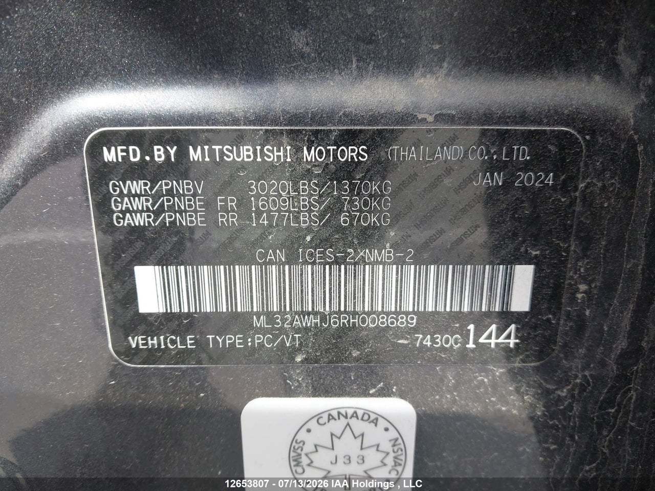 2024 MITSUBISHI MIRAGE GT/NOIR thumbnail 10