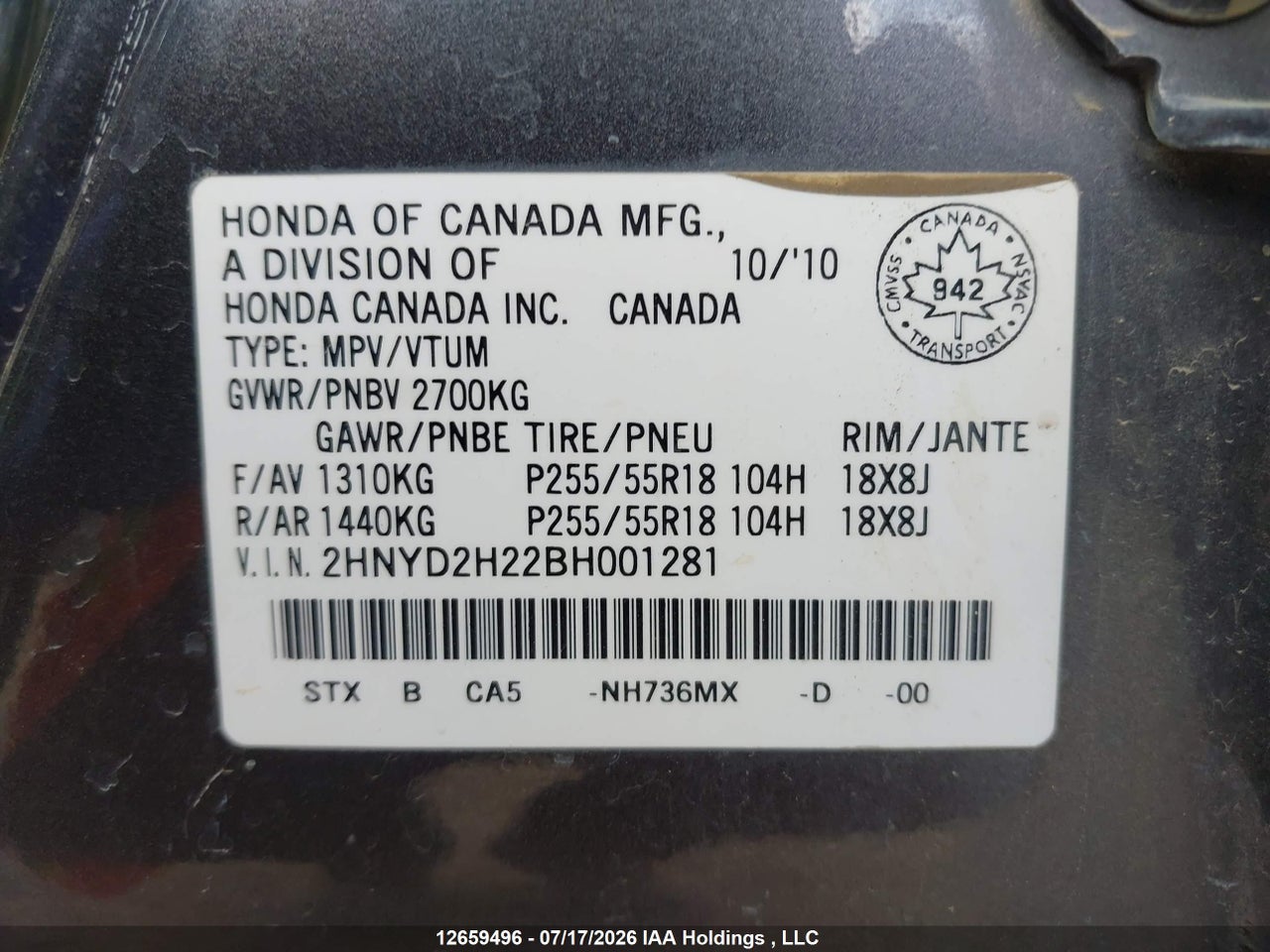 2011 ACURA MDX thumbnail 10