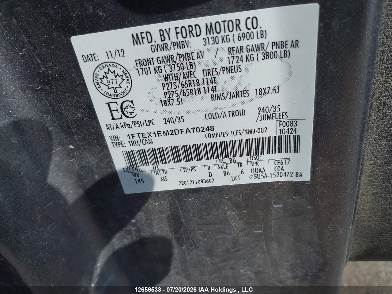 2013 FORD F-150 XLT thumbnail 10