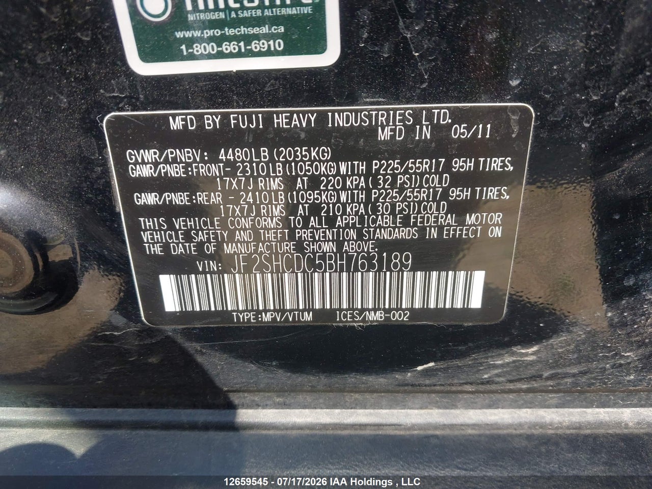 2011 SUBARU FORESTER 2.5X PREMIUM thumbnail 10